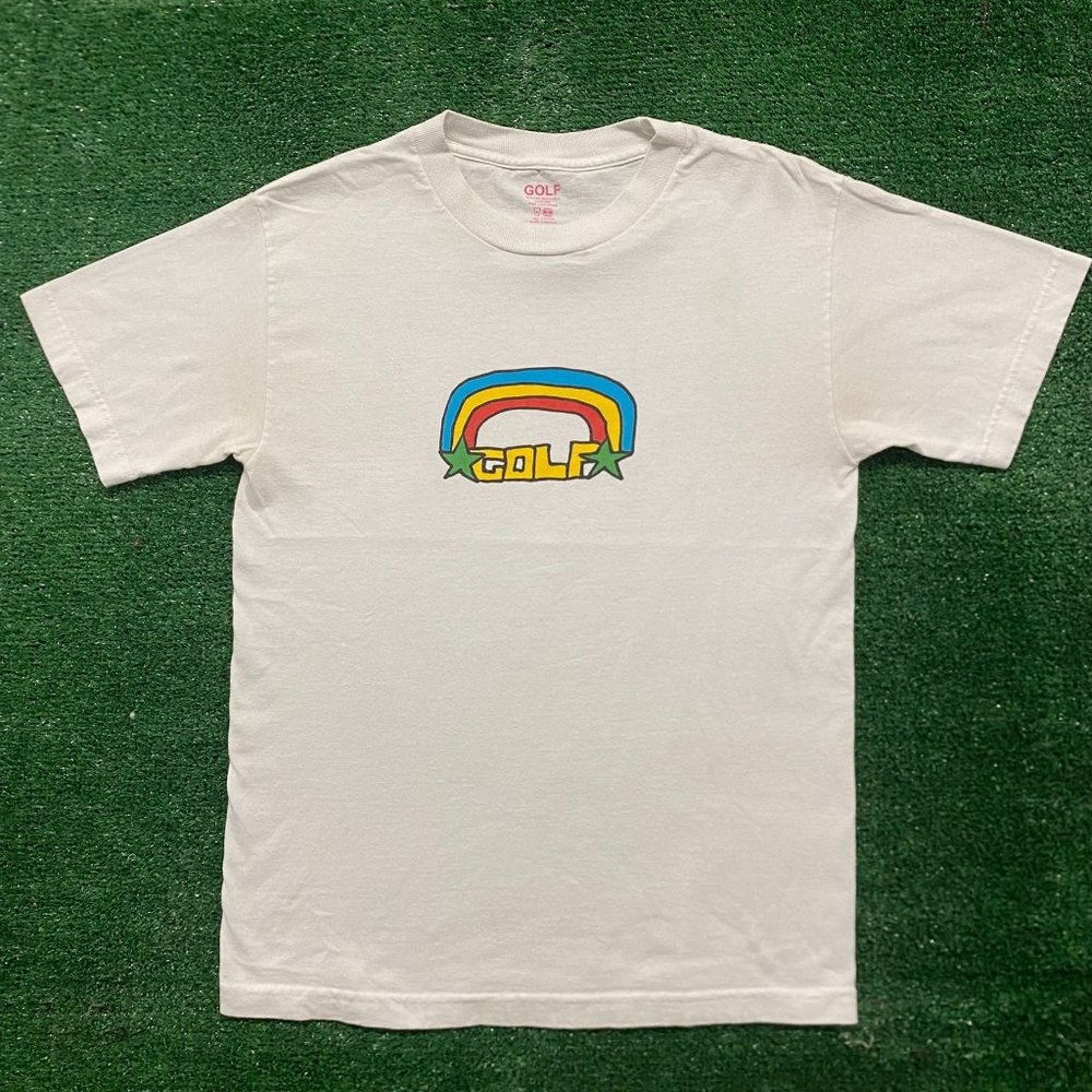 Vintage Y2K Golf Wang Rainbow T-Shirt White S OFWGKTA Odd Future Streetwear Rap